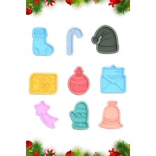 Hobist Yılbaşı Christmas Kurabiye Kalıbı Şeker Hamuru Kalıbı 9 Farklı Model
