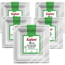 Kafem Ekolojik Kare Tabak 26 cm 25 Li x 5 Paket