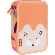 Milan Fun Animals Çift Bölmeli Dolu Kalem Kutusu - Turuncu (36 Parça Set)