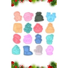 Hobist Yılbaşı Christmas Kurabiye Kalıpları Eksiksiz Full Set 16 Desen 16 Kesici Toplam 32 Parça