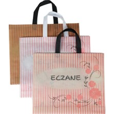 Eczane Bez Çanta Kulplu Körüklü Petunya Desen Karma 40X33+7 cm 250 Adet