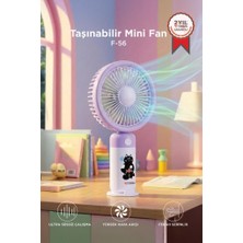 Torima Şarjlı El Vantilatörü Masaüstü Stantlı 3 Kademeli Taşınabilir Mini Fan F56 Mor