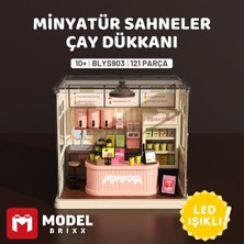 Model Brixx Modelbrixx Minyatür Sahneler Çay Dükkanı Yapı Bloğu Seti (121 Parça)