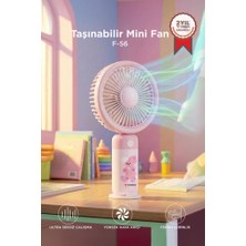 Torima Şarjlı El Vantilatörü Masaüstü Stantlı 3 Kademeli Taşınabilir Mini Fan F56 Pembe