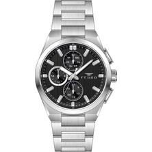 Ferro FM43037A-A2 Quartz Çelik Gri Siyah Kadran 42 mm Erkek Kol Saati