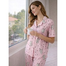 Hepyek Kadın Desenli Kısa Kollu Pijama Takımı