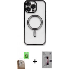 Marsilyan™- iPhone 16 Pro Kılıf Nova Işık Özel Seri - Siyah Bilvis 3D Mat Cam Ekran Koruyucu + Çöl Titanyum Raze Metal Kamera Lens