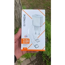 Syrox Vivo Y21A Uyumlu 18 Watt 3.0A Hızlı Typc Şarj Set Kablo + Başlık Yerli Üretim Q32