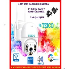 4 Mp Mini Speed Dome Dış Ortam Ptz Wifi Warm LED Renkli Güvenlik Kamerası TEICO-4004N