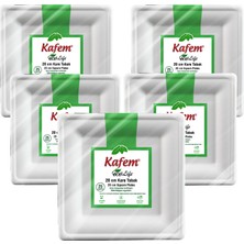 Kafem Ekolojik Kare Tabak 20 cm 25 Li x 5 Paket