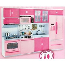 Scntoys My Happy Kitchen 4 Bölmeli Mutfak Seti Pembe Renkli Eğlenceli Oyuncak Evcilik Seti