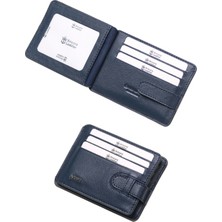 Ancora Leather Hakiki Deri-Minimal Tasarım KARTLIK-26205-Lacivert-KIŞIYE Özel Isim Baskılı