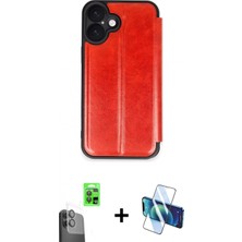 Marsilyan™- iPhone 16 Plus Kılıf Zirve Yansıma Serisi - Siyah 3D Antistatik Seramik Nano Ekran Koruyucu + Siyah Raze Metal Kamera Lens