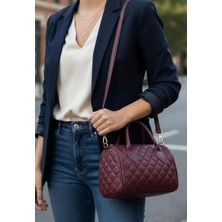 Addy Noir Quilted Kapitone Mini Varil Omuz ve El Çantası