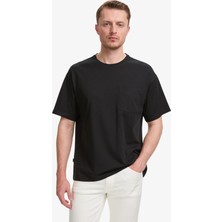 Pierre Cardin Erkek Siyah Comfort Fit %100 Pamuk Bisiklet Yaka Basic Tişört 50325300-VR046