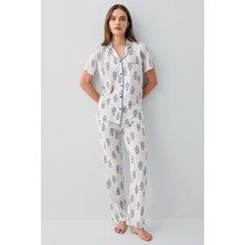 Pierre Cardin 9215 Kadın Önden Düğmeli Pijama Takım