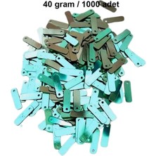 Herşey Trend Herşeytrend Yeşil 15 x 5 mm Dantel Oya Yazma Halhal Abiye Lazer Kesim Pul 1000 Adet / 40 Gram