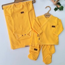 Maxhilda Bebe Erkek - Kız Bebek 7 Parça Hastane Çıkışı Zıbın Seti Natural Pastel Renk (Hediye Paketi Yapılır)