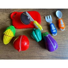 Scntoys Yemek Dünyası Meyve Kesme Seti Kız Çocuklar İçin 14 Parça Renkli Oyun Seti