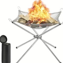 Markafox Katlanabilir Kamp Ateş Çukuru Çelik Örgü Taşınabilir Fire Pit Izgara Fonksiyonlu
