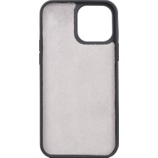 Gp Iguana Apple iPhone 13 Pro Max Uyumlu Deri Arka Kapak Antik Gri