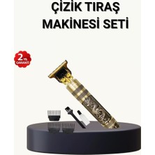 Sh Ticaret Profesyonel Çizik Tıraş Makinesi - T Çelik Bıçaklı, 120 Dakika Şarjlı Kullanım, 3 Başlıklı