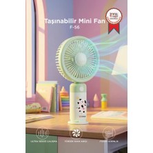Torima Şarjlı El Vantilatörü Masaüstü Stantlı 3 Kademeli Taşınabilir Mini Fan F56 Yeşil