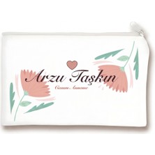 Zeepy Dizayn Anneler Günü Hediyesi Kişiye Özel Fermuarlı Makyaj Çantası