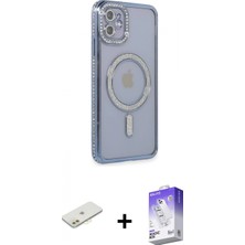 Marsilyan™- iPhone 11 Kılıf Zirve Doku Prime - Siyah Bilvis 5in1 3D Magic Cam Ekran Koruyucu + Turuncu Renkli Kamera Lens Koruma Cam