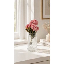 Buzlu Cam Dekoratif Vazo Kabartmalı Doku | Atiye Studio | Çiçeklik Ev Dekor Hediyelik