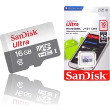 Sandisk Ultra 16GB Microsdhc Uhs-1 - 80 Mb/s CLASS10 - SDSQUNS-016G-GN3MN