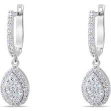 Lial Diamond 0.65 Karat Pırlanta Küpe, Damla Motifli ,doğal Pırlanta, Sertifikalı Mücevher