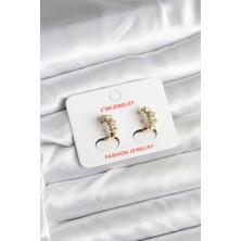 Cristal Home 14K Gold Renk Kaplama cm Kadın Küpe