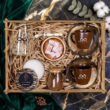 BK Gift Bk Kurumsal Promosyon 10 Adet Türk Kahvesi Seti – Fincan, Cam Cezve, Mum, Çerezlik