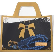 Hayrat Neşriyat Iğne Oyalı Şal (144X68 Cm) + Tesbih Hediye Seti (Asetat Çantalı, Lacivert)