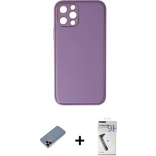 Marsilyan™- iPhone 12 Pro Kılıf Yadigar Klasik - Şeffaf Uv Polymer Nano Ekran Koruyucu + Kırmızı Metal Kamera Lens Koruma Cam