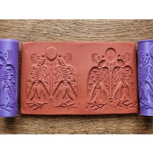Atölye Dekupaj Model 235 - Boho Kuşları - Deboss & Emboss Ikili Set - Polimer Kil Seramik Çamuru Doku Oklavası