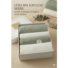 MUK's Beauty Tools %100 Pamuk Lüks Spa Havlu Seti 4 Parça (2 Banyo + 2 Yüz) Ultra Yumuşak Emici