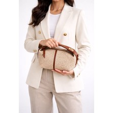 Senel Collection Lilyum Hasır  Kilit Detaylı Çanta   Kadın El Omuz