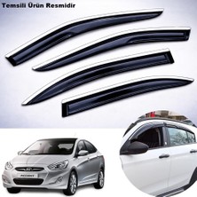 Caraks Hyundai Accent Blue Mügen Cam Rüzgarlığı ( Abs Krom Nikelajlı ) Cam Rüzgarlığı 2011-2020 Arası 4 Lü