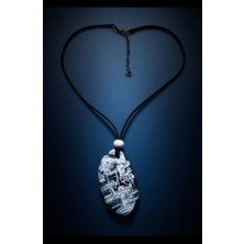 El Yapımı Seramik Kolye Gece Tonlarında Istanbul Esintisi