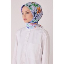Belli Çiçek Desen Ipek Eşarp 4043D (Twill)-37