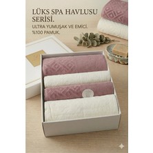 MUK's Beauty Tools %100 Pamuk Lüks Spa Havlu Seti 4 Parça (2 Banyo + 2 Yüz) Ultra Yumuşak Emici