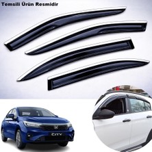 Caraks Honda City Mügen Cam Rüzgarlığı Abs Krom Nikelajlı Cam Rüzgarlığı 2021 Sonrası 4 Lü Set