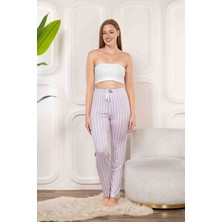 Pembe Gri Viskon Tek Alt Pijama