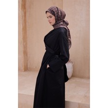 Belli Fiyonk Desen Paulista Koyu Kahve Eşarp 10