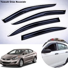Caraks Hyundai Elantra Mügen Cam Rüzgarlığı Abs Krom Nikelajlı Cam Rüzgarlığı 2011-2016 Arası 4 Lü Set