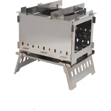 Markafox Katlanabilir Mini Mangal Kamp Ocağı Paslanmaz Çelik Taşınabilir Kömür ve Odun Izgara