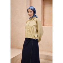 Belli Fresh Çiçek Desen Mavi Kristal Eşarp 2011