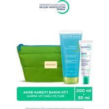 Sebium Karma ve Yağlı Ciltler için Akne Karşıtı Bakım Kiti(Temizleme Jeli-Bakım Kremi)Çanta Hediyeli